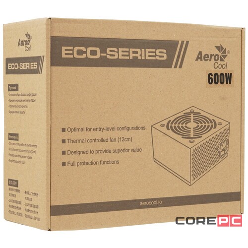 Блок питания Aerocool 600W ECO-600W