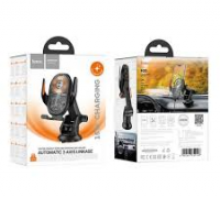 Держатель c беспроводной зарядкой на торпеду Hoco HW34 15W с зажимом черный