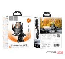 Держатель c беспроводной зарядкой на торпеду Hoco HW34 15W с зажимом черный