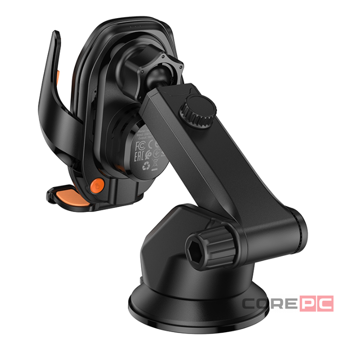 Держатель c беспроводной зарядкой на торпеду Hoco HW34 15W с зажимом черный