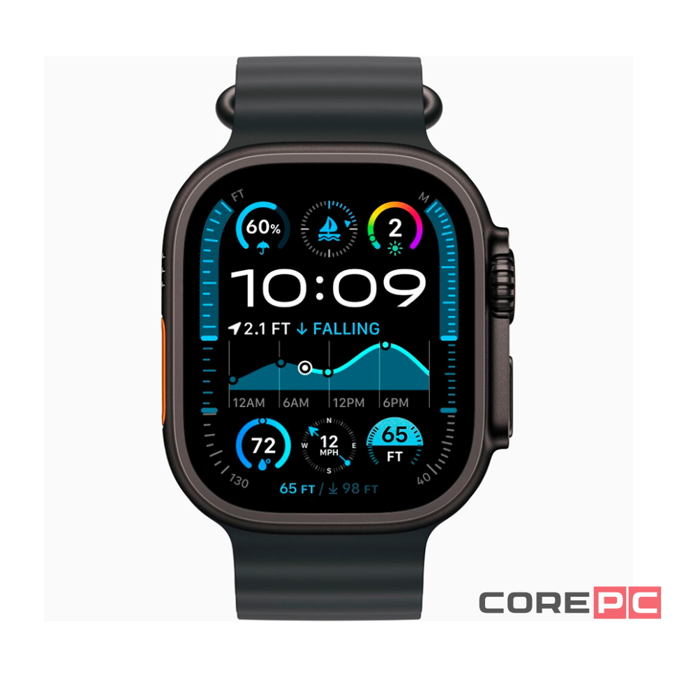 Apple Watch Ultra 2 (2024) 49mm Black Titanium Case with Black Ocean Band (One Size) (Датчик кислорода)