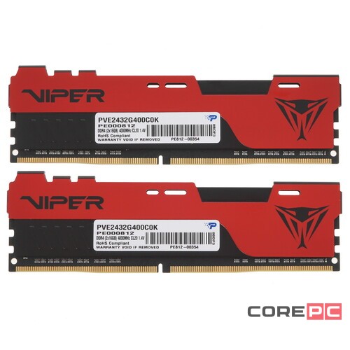 Оперативная память 32 Gb 4000 MHz PATRIOT VIPER ELITE (PVE2432G400C0K)