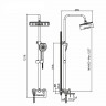 Душевая система MIXLINE 35к МЛ33-06Г(ML33-06GR) Ситиизлив лейка 3 поз. +лейкаТроп. душ графит