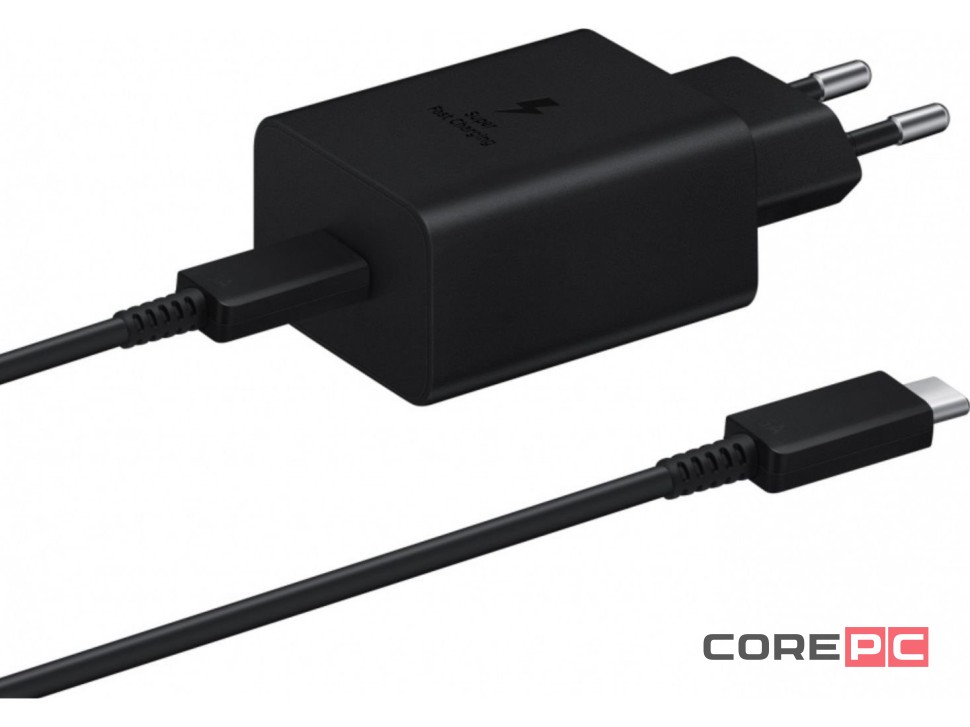 Сетевое зарядное устройство Samsung Super Fast Charger USB Type-C 45W + Cable Type-C (черный)
