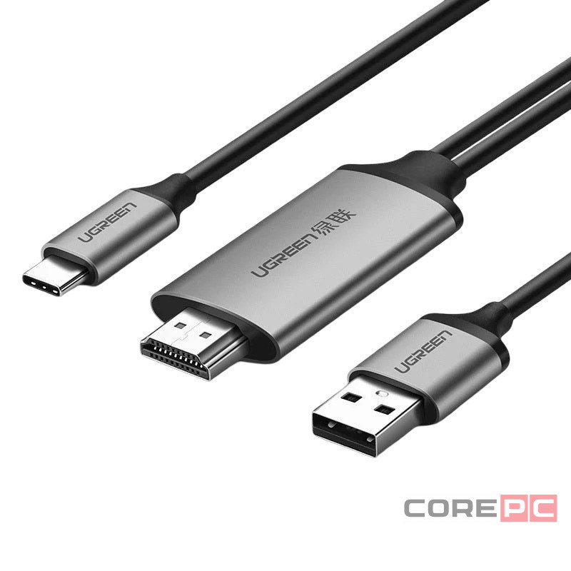 Ugreen HDMI(папа) toType-C/USB-A 1,5m Black
