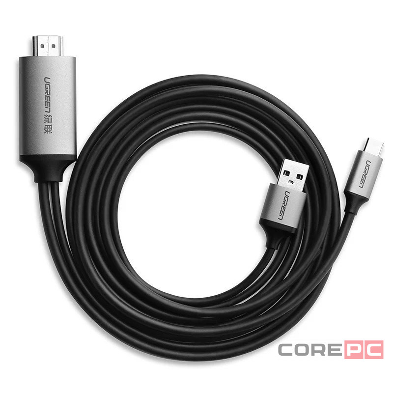 Ugreen HDMI(папа) toType-C/USB-A 1,5m Black